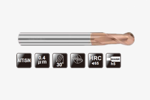 极超微粒长柄圆头铣刀HBH2FLUTES