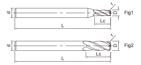 极超微粒长柄圆鼻铣刀4FLUTES-标兵传动网