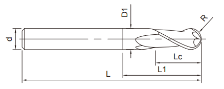 石墨加工圆头立铣刀2FLUTES-标兵传动网