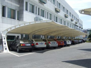 汽车膜结构停车棚造价多少钱一平方？