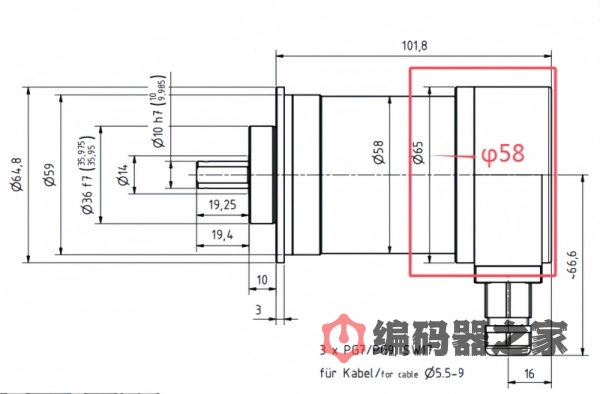 CEV65M-01460：一款profibus-dp协议的多圈绝对值编码器替代方案（ALT:110-01460）