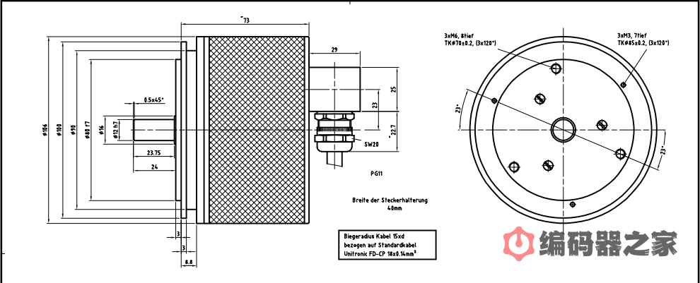 CE100M-80-SSI-100-01360，TR帝尔大法兰SSI绝对值编码器定制替代方案（CEV100M-01360）